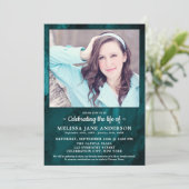 Invitation Célébration De La Vie Personnalisée Photo Funérail (Debout devant)