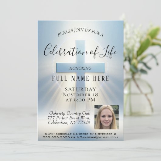 Invitation Célébration de la vie - Photo (Debout devant)