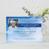 Invitation Célébration de la vie Photo Blue Sky Funeral Buria (Debout devant)