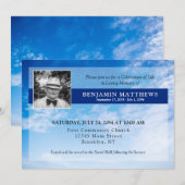 Invitation Célébration de la vie Photo Blue Sky Funeral Buria (Devant / Derrière)