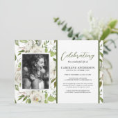 Invitation Célébration de la vie Photo botanique florale (Debout devant)