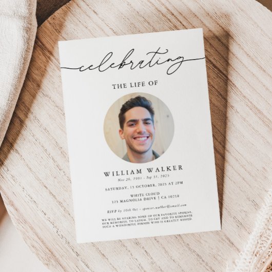 Invitation Célébration De La Vie Photo Célébration De La Vie