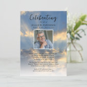 Invitation Célébration de la vie Photo Ciel Nuages Funéraille (Debout devant)