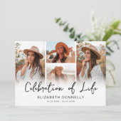 Invitation Célébration de la vie Photo Collage Funérailles (Debout devant)