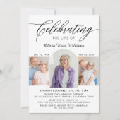 Invitation Célébration de la vie Photo Collage Mémorial (Devant)