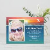 Invitation Célébration de la vie | Photo de mémorial funérair (Debout devant)