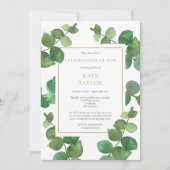 Invitation Célébration de la vie photo d'eucalyptus (Devant)