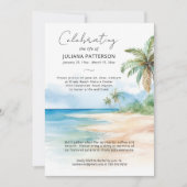 Invitation Célébration de la vie Photo Funérailles de la plag (Devant)