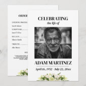 Invitation Célébration De La Vie Photo Funeral Memorial (Devant / Derrière)