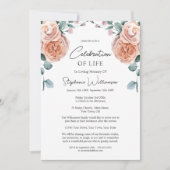 Invitation Célébration de la vie - Photo Peach Funérailles Ro (Devant)