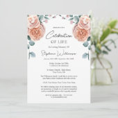 Invitation Célébration de la vie - Photo Peach Funérailles Ro (Debout devant)