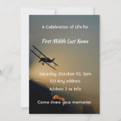 Invitation Célébration de la vie Photo Pilote Avion Vol (Devant)