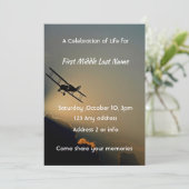 Invitation Célébration de la vie Photo Pilote Avion Vol (Debout devant)