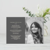 Invitation Célébration de la vie Photo simple et élégante (Debout devant)