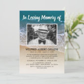 Invitation Célébration de la vie | Plage Ocean Funeral (Debout devant)