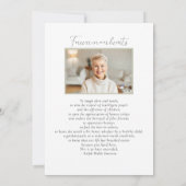 Invitation Célébration de la vie Plutôt Bleu Floral Funéraill (Dos)