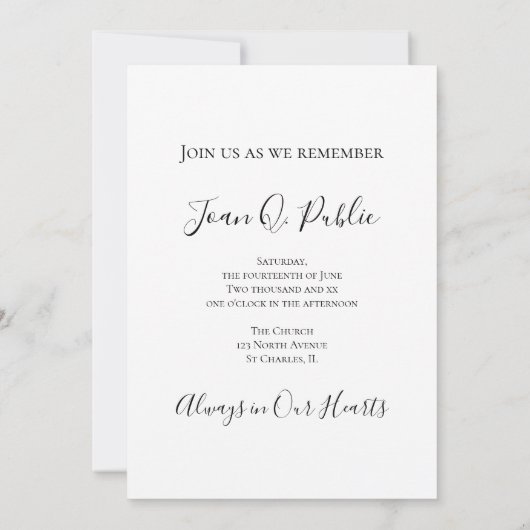 Invitation Célébration de la vie presque rose Hydrangea (Dos)