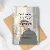 Invitation Célébration de la vie Revêtement Photo Funéraire M