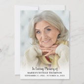 Invitation Célébration de la vie rose florale Keepsaké photo (Dos)