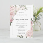 Invitation Célébration de la vie rose rose rose rousse Rustiq (Debout devant)