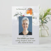 Invitation Célébration de la vie Service Anglais Robin Bird (Debout devant)