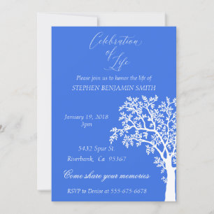 Invitation Célébration de la vie Service commémoratif Arbre b