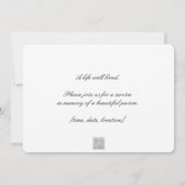 Invitation Célébration de la vie Service commémoratif Invitat (Dos)