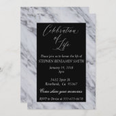 Invitation Célébration de la vie Service commémoratif Marbre  (Devant / Derrière)