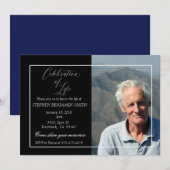 Invitation Célébration de la vie Service commémoratif Photo p (Devant / Derrière)