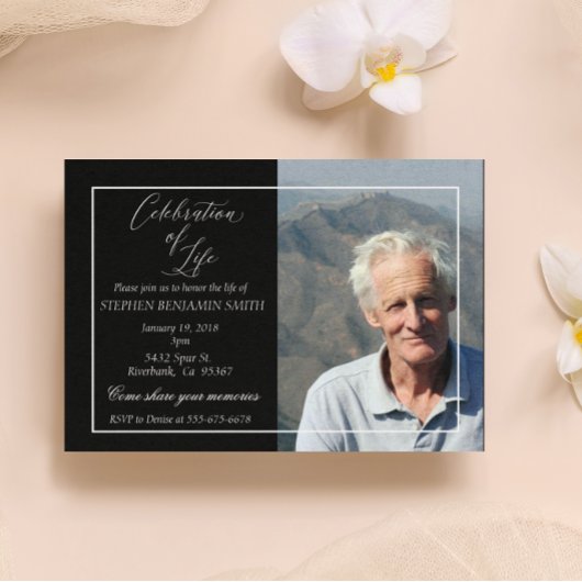 Invitation Célébration de la vie Service commémoratif Photo p