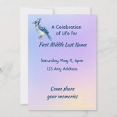 Invitation Célébration de la vie Service Geai bleu (Dos)