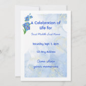 Invitation Célébration de la vie Service Oubliez-moi pas" Fle (Dos)