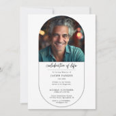 Invitation Célébration De La Vie Simple Arc Funéraire Photo (Devant)