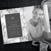 Invitation Célébration de la vie Simple Elegant Photo en marb