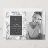 Invitation Célébration de la vie Simple Elegant Photo en marb (Devant)