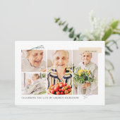 Invitation Célébration de la vie Simple Moderne 6 Grille phot (Debout devant)