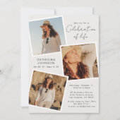 Invitation Célébration De La Vie Snapshot Photo Memorial (Devant)