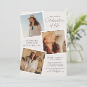 Invitation Célébration De La Vie Snapshot Photo Memorial (Debout devant)