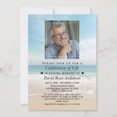 Invitation Célébration de la vie sur la plage Photo Funeral M (Devant)