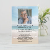 Invitation Célébration de la vie sur la plage Photo Funeral M (Debout devant)