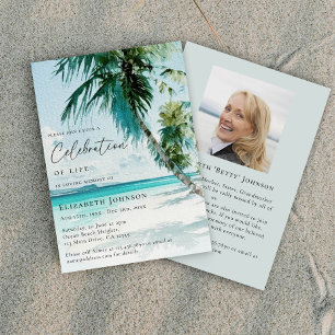 Invitation Célébration de la vie sur la plage tropicale Mémor