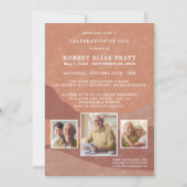 Invitation Célébration de la vie Terracotta Boho Paysage (Devant)