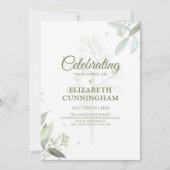 Invitation Célébration de la vie Verdure Foliage Botaniques (Devant)