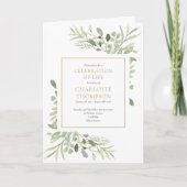 Invitation Célébration de la vie verte Funérailles florales p (Devant)