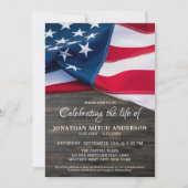 Invitation Célébration De La Vie Vétéran Memorial Patriotique (Devant)