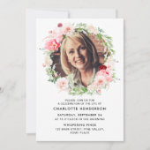 Invitation Célébration de la vie Watercolor Photo Memorial (Devant)