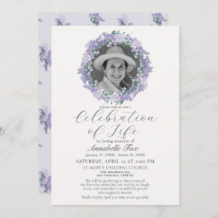 Invitation Célébration de la Wisteria de Life Funeral Memoria