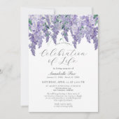 Invitation Célébration de la Wisteria de Life Funeral Memoria (Devant)