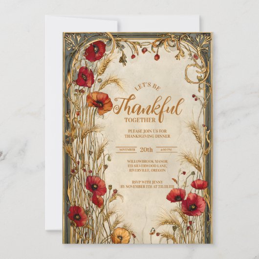 Invitation Célébration de l'Action de grâce du blé d'or (Devant)