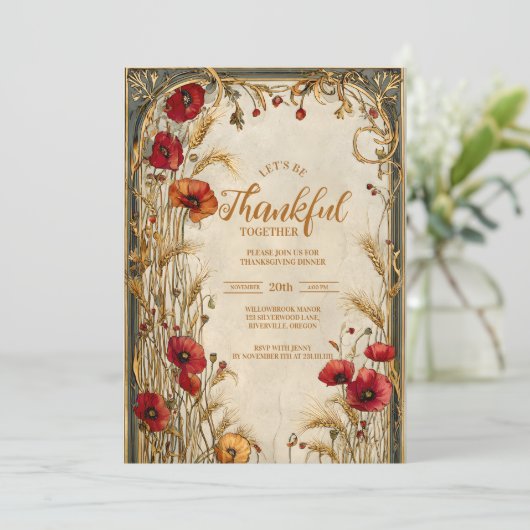 Invitation Célébration de l'Action de grâce du blé d'or (Debout devant)